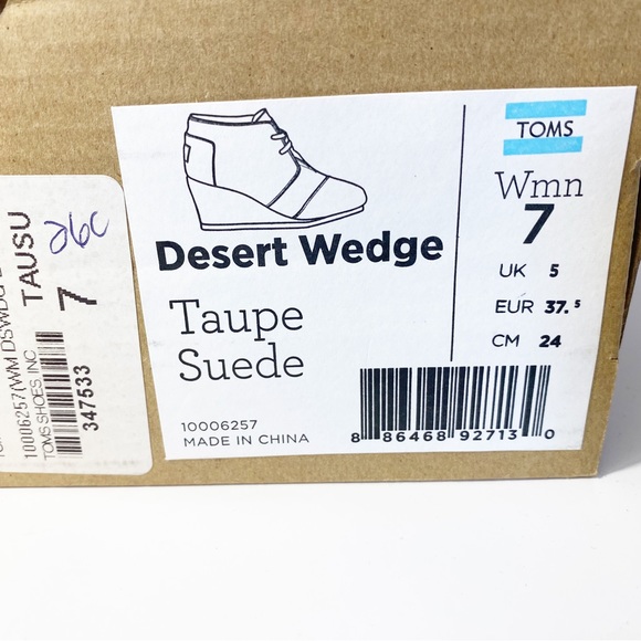 TOMS Kala Wedge Bootie Desert Suede - Women's size 7 - Picture 4 of 5